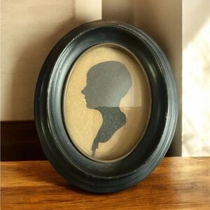 Classic Black Oval Silhouette Frame Early 19th Century Cut Paper